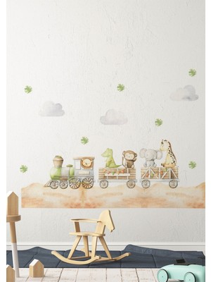 Wallhuman Safari Express Çocuk Odası Duvar Stickerı