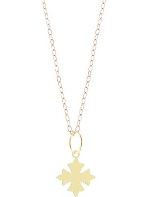 Archin 14 Ayar Altın Plakalı Haç Figürlü Sevgililer Günü Hediyesine Özel Altın KOLYE-848