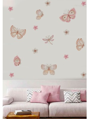 Wallhuman Kelebek Diyarı Çocuk Odası Duvar Stickerı