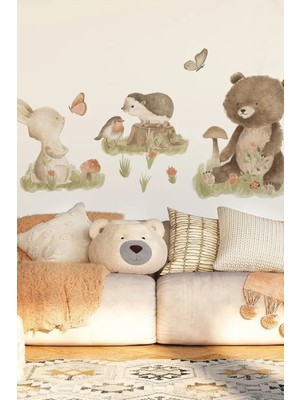 Wallhuman Orman Dostluğu Kirpi Çocuk Odası Duvar Stickerı