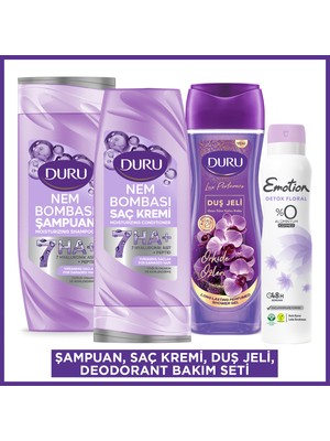 Duru Nem Bombası Yoğun Onarım Şampuan & Saç Kremi, Duş Jeli & Kadın Deodorant