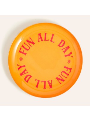 Zsa Zsa Zsu Nanpur Demir Dekoratif Tepsi 14x14x2.54 Cm Sarı