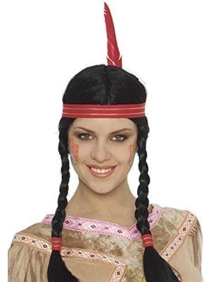 Ronanna Buğz Tüylü Örgülü Kızılderili Parti Peruğu