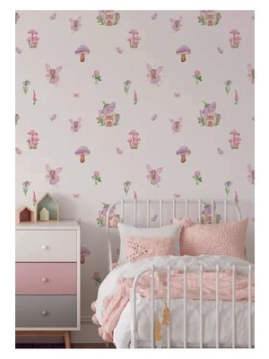Wallhuman Lila Peri Bahçesi Çocuk Odası Duvar Stickeri