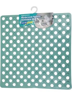 Renkliürün Kare Ayak Temizleme Matı Kabartma Silikon Kaydırmaz Taban Duşakabin ve Banyo Matı (YEŞIL)(50X50)