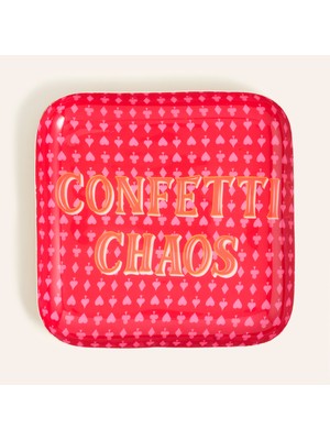 Zsa Zsa Zsu Nanpur Demir Dekoratif Tepsi 19x19x2.5 Cm Turuncu