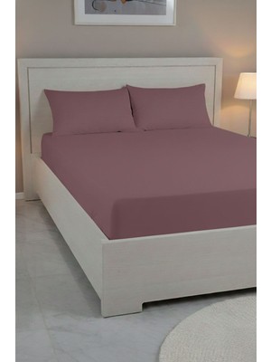 Favora %100 Pamuk Ranforce Premium Çift Kişilik Çarşaf Seti - Gül Kurusu