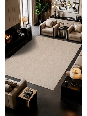 Karmen Halı Zeen ZE002B Bej Kolay Temizlenebilir Makinede Yıkanabilir Bordürlü Sisal Mutfak Halısı Pamuk Taban