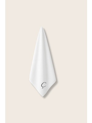LIWOGY Ç Harfli Nakışlı Tekli El & Yüz & Saç Havlusu / Hediyelik & Çeyizlik Havlu