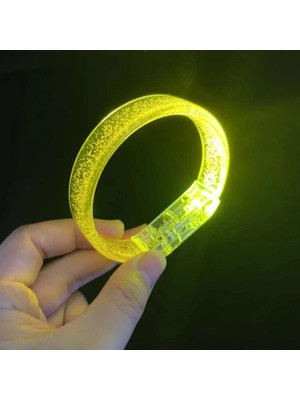 Ronanna Buğz Sarı LED Işıklı Baskı Yapılabilen Pilli Bileklik Bilezik