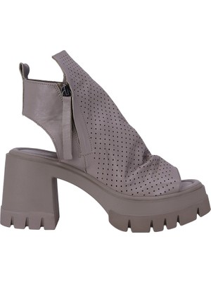 Albini 26101209 Hakiki Deri Kadın Topuklu Sandalet