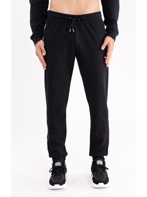 Modal Karışımlı Rahat Kalıp Kordonlu Elastik Bel Yan Cepli Reflektif Şerit Detaylı Ribana Paça Eşofman Altı