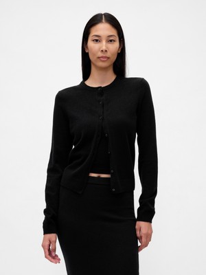 Gap Kadın Siyah Cashsoft Crop Hırka