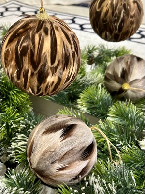 New Bliss Decor Studio 1 Adet Kuş Tüylü Lüks Yılbaşı Top