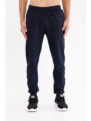 Petek Desenli Elastik Bel Yan Cepli Daralan Paça Spor Eşofman Altı