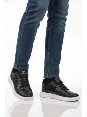 Ayakmod Siyah Beyaz Bağcıklı Erkek Casual Ayakkabı 128 Cilt M