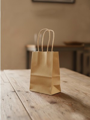 Parti Adresi Karton Çanta Alışveriş Çantası Hediye Çantası Kraft 10X15 cm 12'li