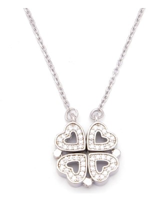 Bz Burgu Zincir Çelik Kolye - Yonca Kolye - 4 Yapraklı Yonca Kolye KLY-625