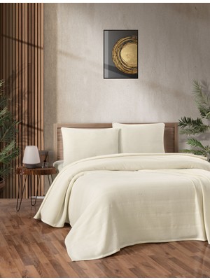 Pamuk  Pike Yatak Örtüsü Seti -Lastikli Çarşaf - Yastık Kılıfı - Pike Örtüsü