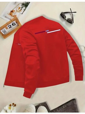 Punix Kids Punıx Kıds Özel Seri Parıs Sırt Baskılı Kolej Yaka Fermuarlı Kışlık Tarz Erkek Çocuk Sweatshırt