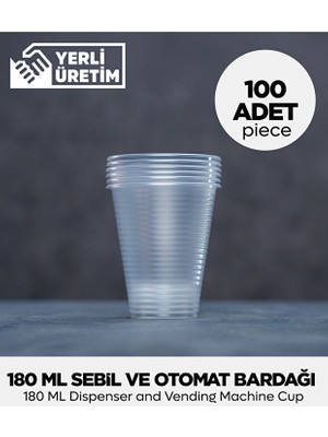 180 ml Plastik Sebil ve Otomat Bardağı 100 Adet