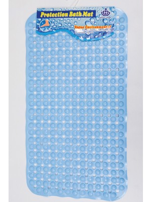Renkliürün Yuvarlak Kabartma Silikon Kaydırmaz Taban Duşakabin ve Banyo Paspası (Açık Mavi)