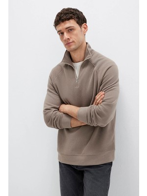 Mavi Erkek Yarı Fermuarlı Pamuklu Sweatshirt M0S10483 Fındık