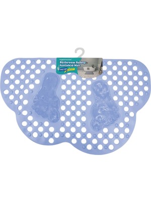 Renkliürün Ayak Temizleme Matı Kabartma Silikon Kaydırmaz Taban Duşakabin ve Banyo Matı (Açık Mavi)