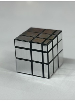 MEGA 3X3X3 Mirror Sihirli Zeka Küpü Geometrik Asimetrik Gümüş Gri