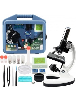 LTG Nova Mikroskop Taşınabilir Set 28 Parça Eğitim Mikroskop Kiti 300X 600X ve 1200X Çocuklara
