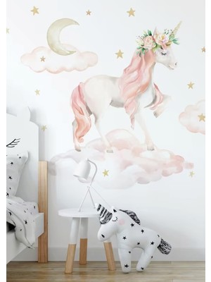 Wallhuman Unicorn Hayaller Çocuk Odası Duvar Stickerı