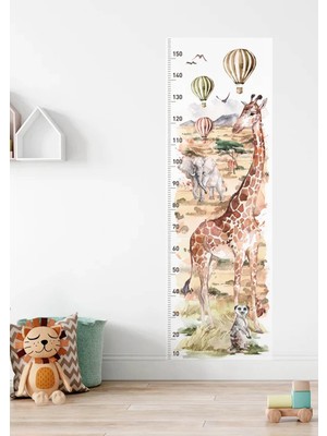 Wallhuman Africa Jungle Boy Ölçer Çocuk Odası Duvar Stickerı