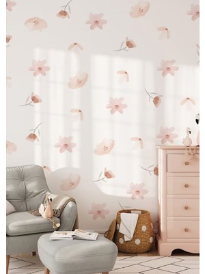 Wallhuman Narin Çiçekler Çocuk Odası Duvar Stickerı