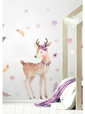 Wallhuman Süslü Karaca Çocuk Odası Duvar Stickerı