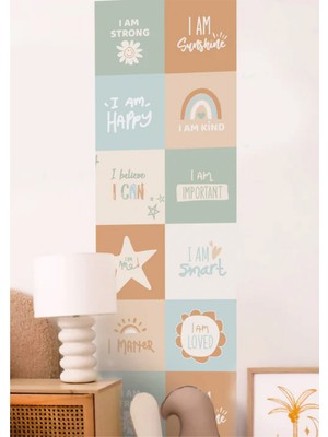 Wallhuman Bohem Kareler - Sun Shine Duvar Stickerı