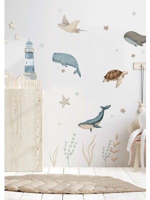 Wallhuman Bebek Balinalar Çocuk Odası Duvar Stickerı