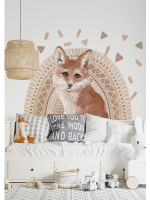 Wallhuman Tilkili Gökkuşağı Çocuk Odası Duvar Stickerı