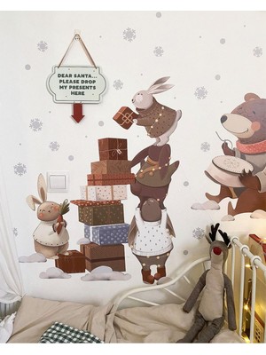 Wallhuman Hediye Zamanı,yeni Yıl Yılbaşı Stickers