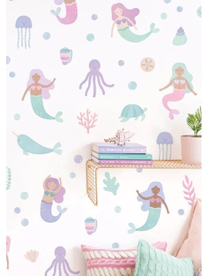 Wallhuman Soft Deniz Kızları Çocuk Odası Duvar Stickerı