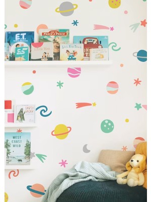 Wallhuman Güneş Sistemi Çocuk Odası Duvar Stickerı