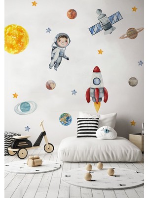 Wallhuman Uzay Serüveni Çocuk Odası Duvar Stıcerı