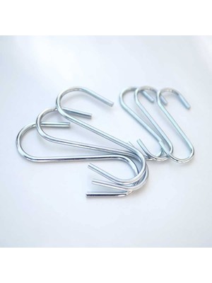 Zift Unique 10 Adet Metal Renk S Kanca - Çok Amaçlı S Demir Kanca - 7,5cm Banyo & Mutfak Kanca