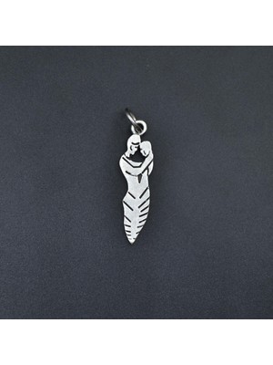 Alooya Aşk Sarılan Sevgili - Söz Gümüş Kaplama Düz Zincir Kolye