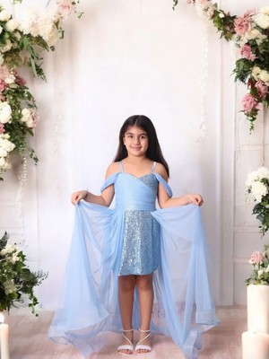 Içi Kısa Kuyruklu Pullu Abiye Elbise