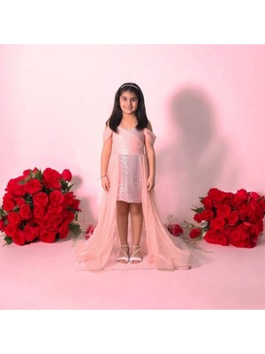 Içi Kısa Kuyruklu Pullu Abiye Elbise