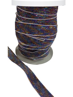Karahanbey Kadife Kurdele Simli 1,5 cm Karışık Renk 10 Metre