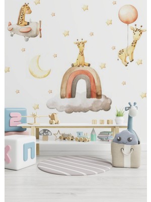 Wallhuman Baby Giraffe Çocuk Odası Duvar Stickerı