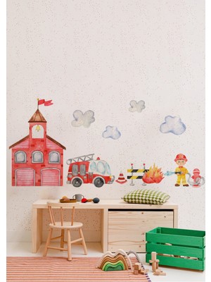 Wallhuman Itfaiye Ekibi Çocuk Odası Duvar Stickerı