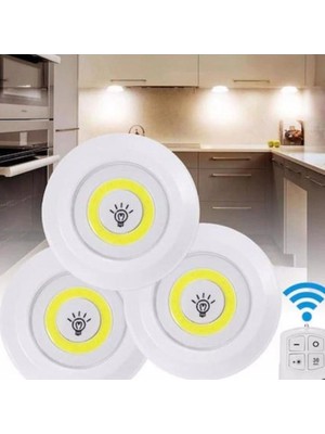 Eco Port Uzaktan Kumandalı 3 Lü Spot LED Lamba Kablosuz Pilli Işıldak