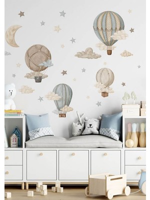 Wallhuman Retro Balonlar Çocuk Odası Duvar Stickerı